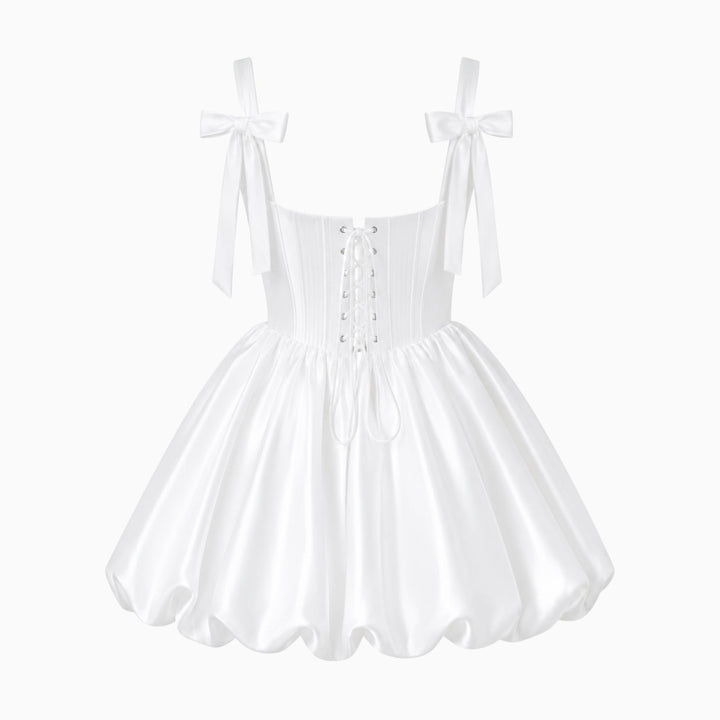 Mini Dress Women Corset White Casual