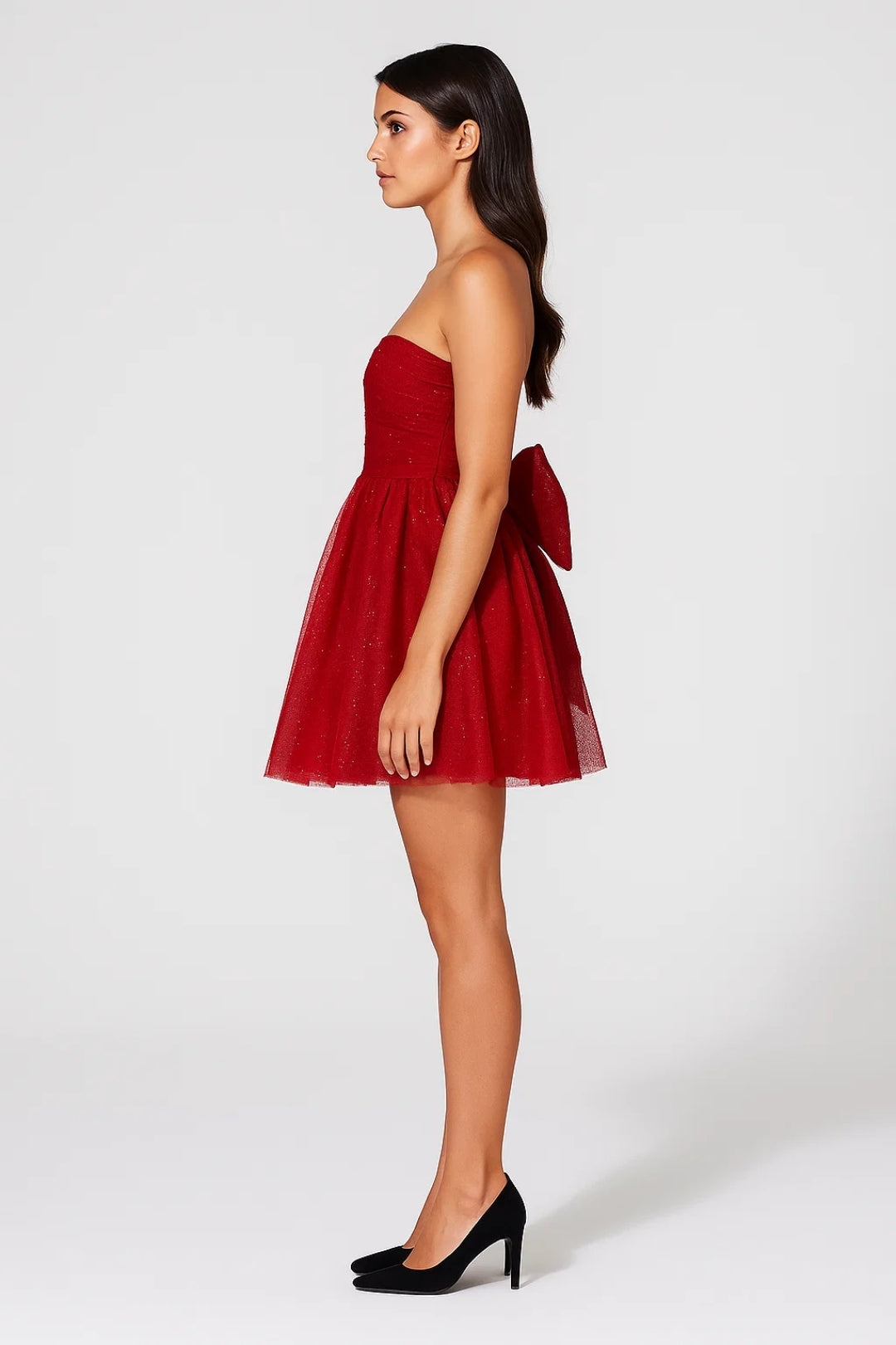 Mini Dress Women Strapless Tulle Voluminous Party