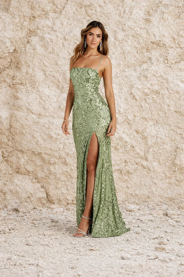 Sage Green Floral Dress