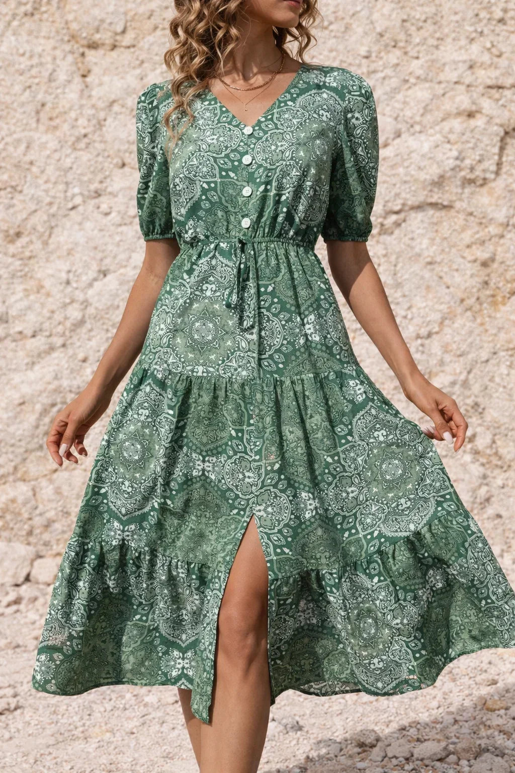 Sage Green Flowy Dress