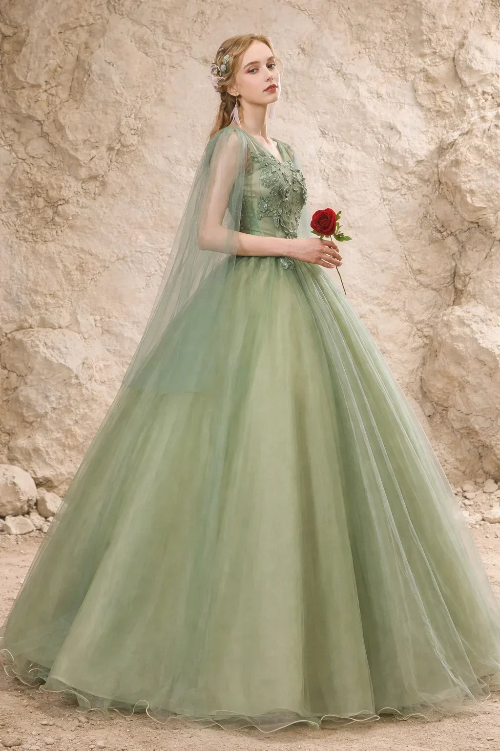 Sage Green Tulle Wedding Guest Dress