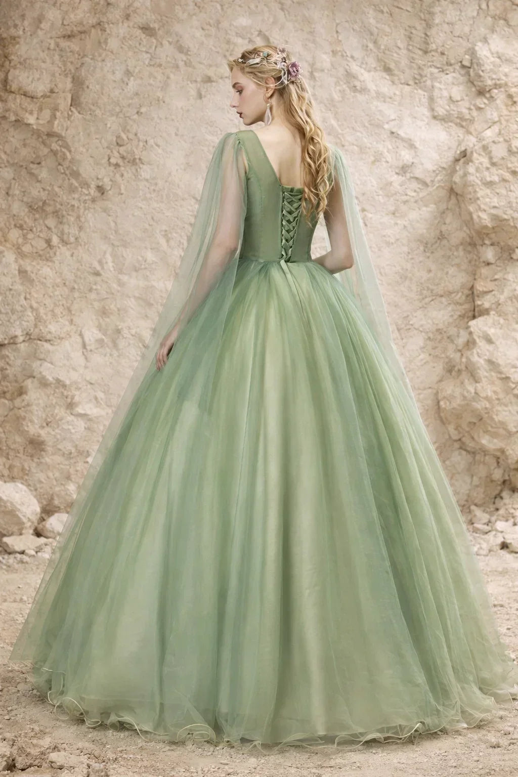 Sage Green Tulle Wedding Guest Dress