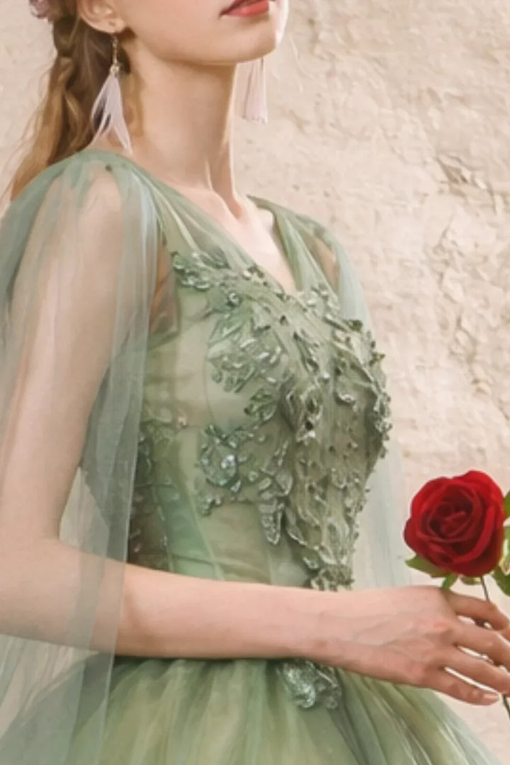 Sage Green Tulle Wedding Guest Dress