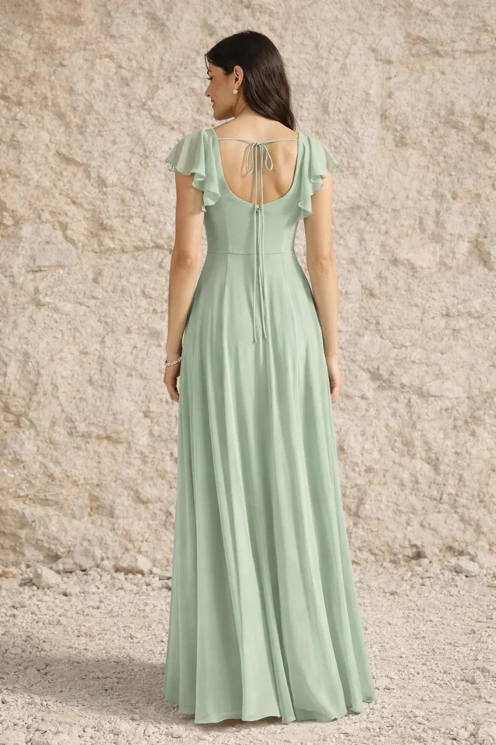 Sage Green Plus Size Dress with Slit