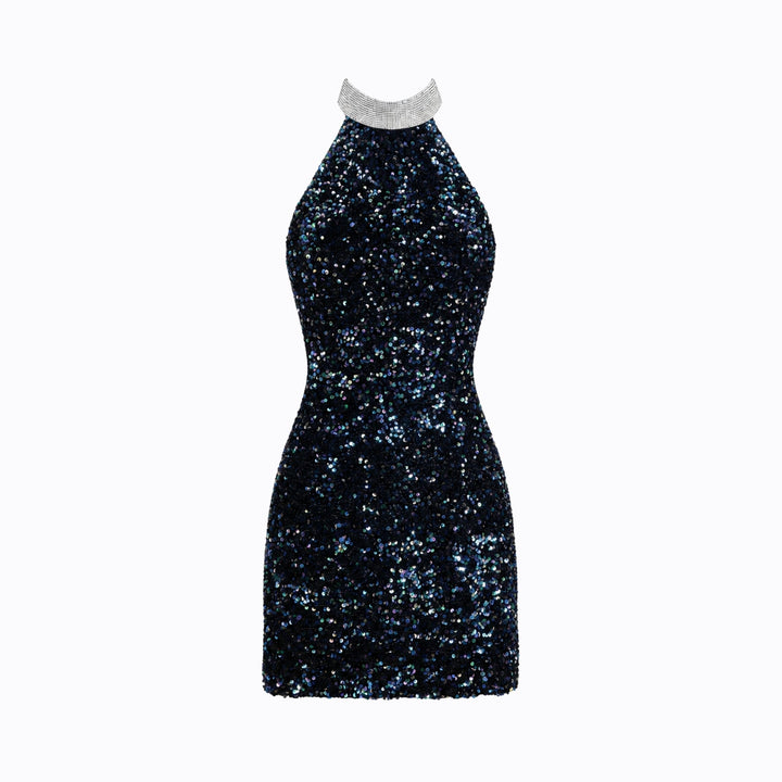 Sequin Halter Mini Dress Women’s Bodycon Elegant Evening