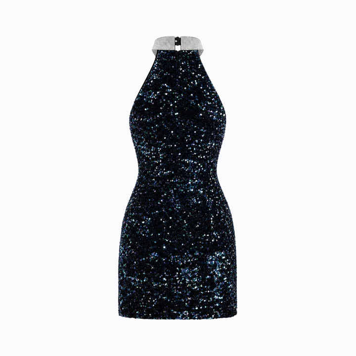 Sequin Halter Mini Dress Women’s Bodycon Elegant Evening