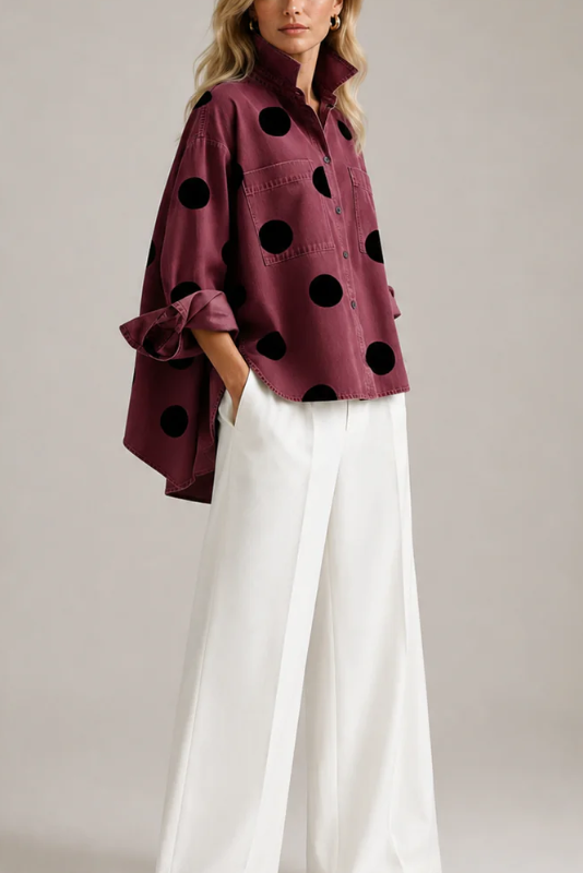 Joy | Polka Dot Oversized Blouse for Women
