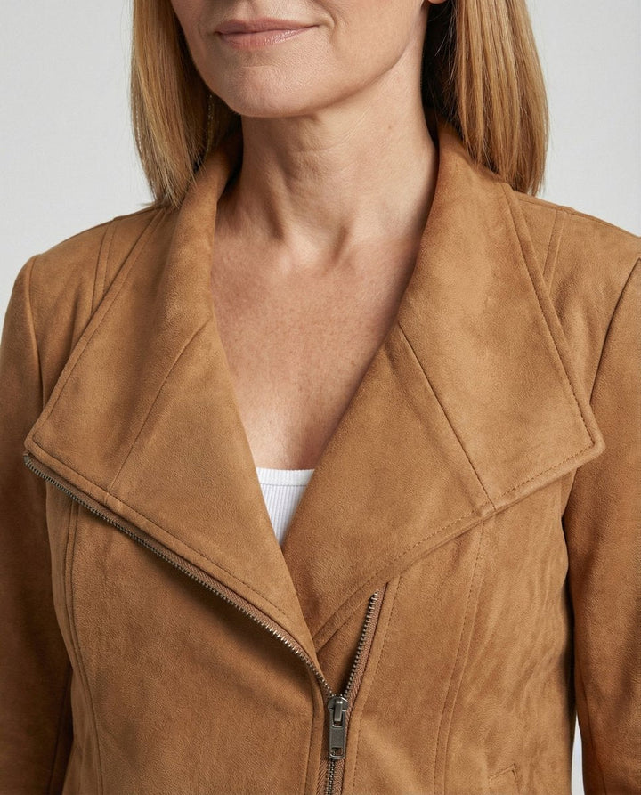Sadie | Asymmetric Suede Moto Jacket for Women
