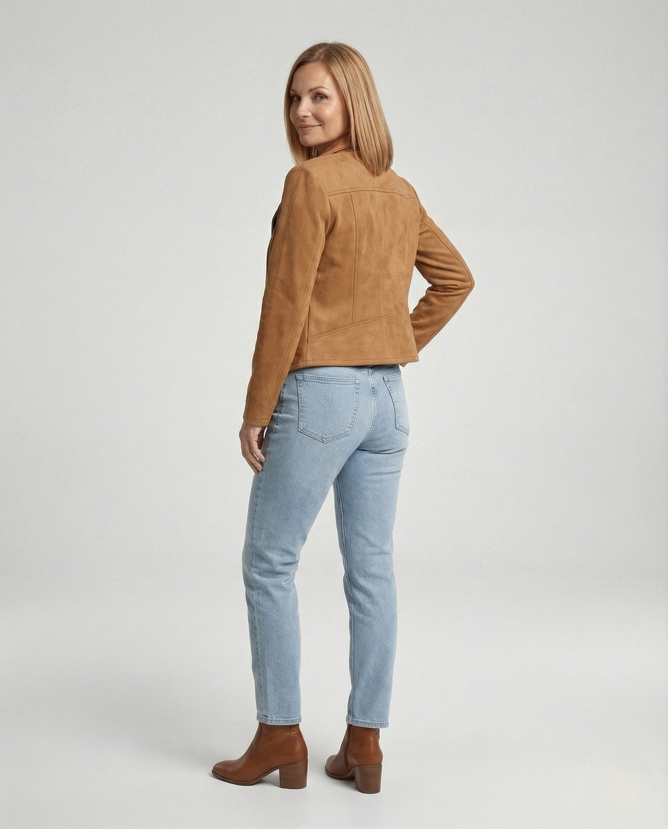 Sadie | Asymmetric Suede Moto Jacket for Women