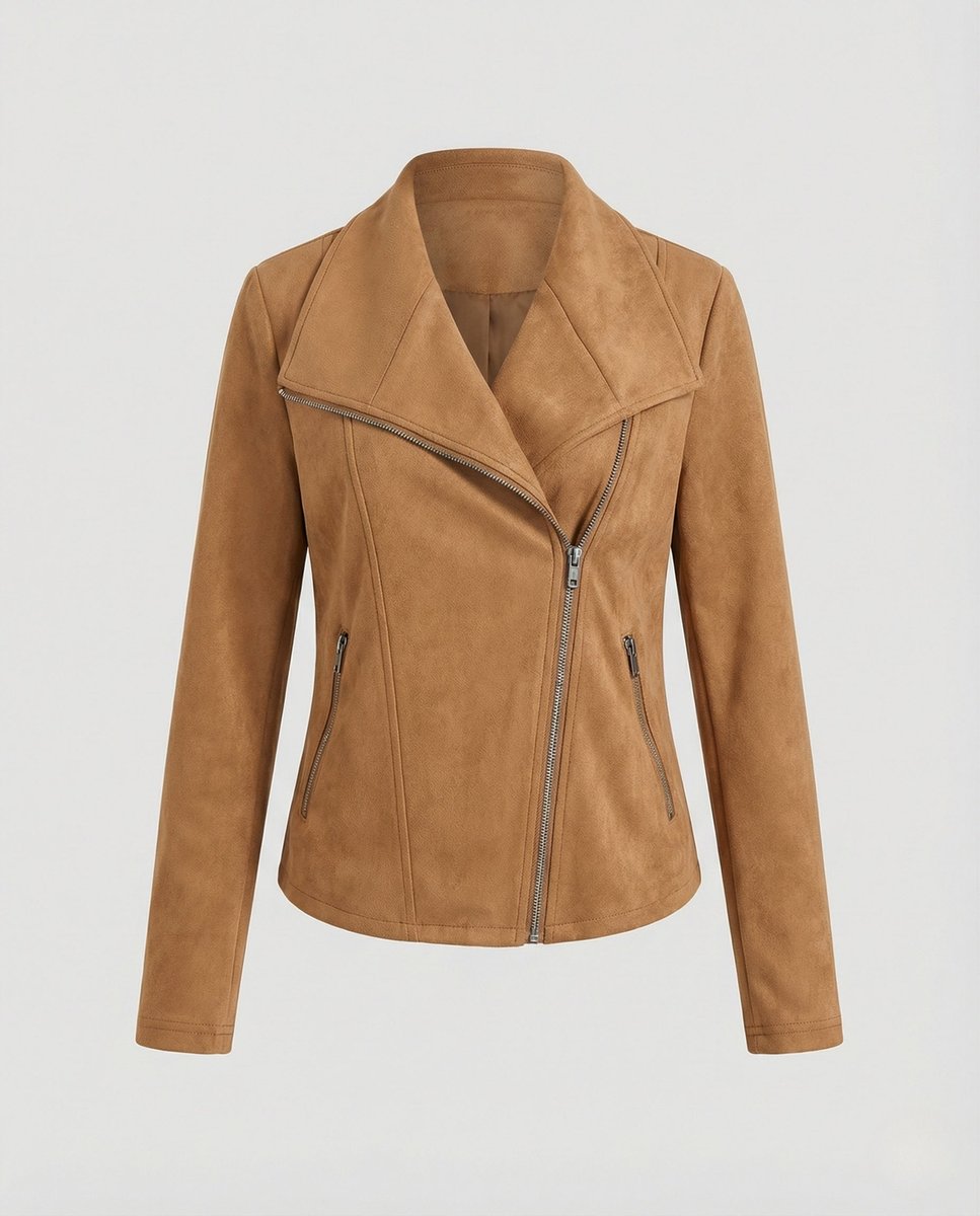 Sadie | Asymmetric Suede Moto Jacket for Women