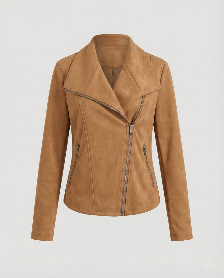 Sadie | Asymmetric Suede Moto Jacket for Women