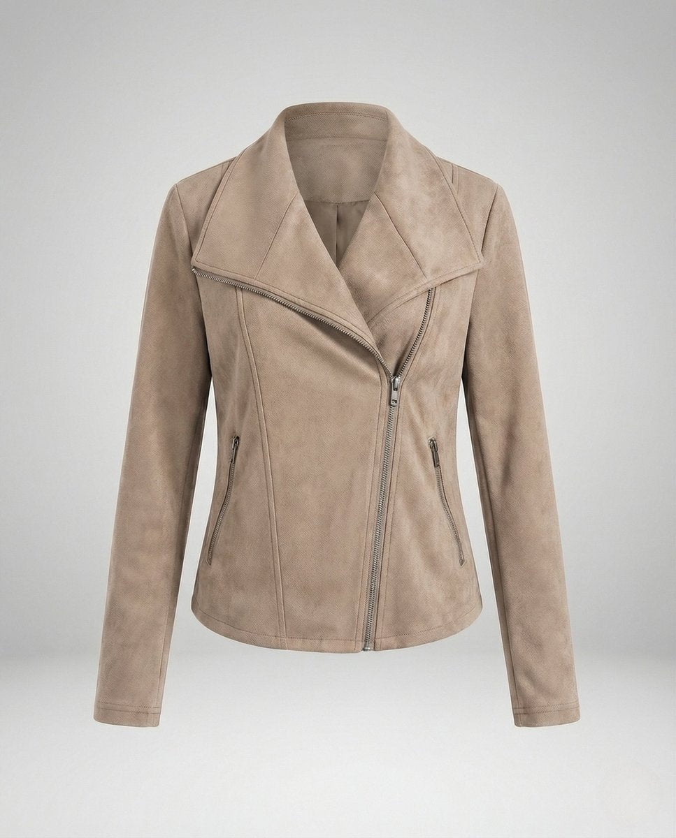 Sadie | Asymmetric Suede Moto Jacket for Women