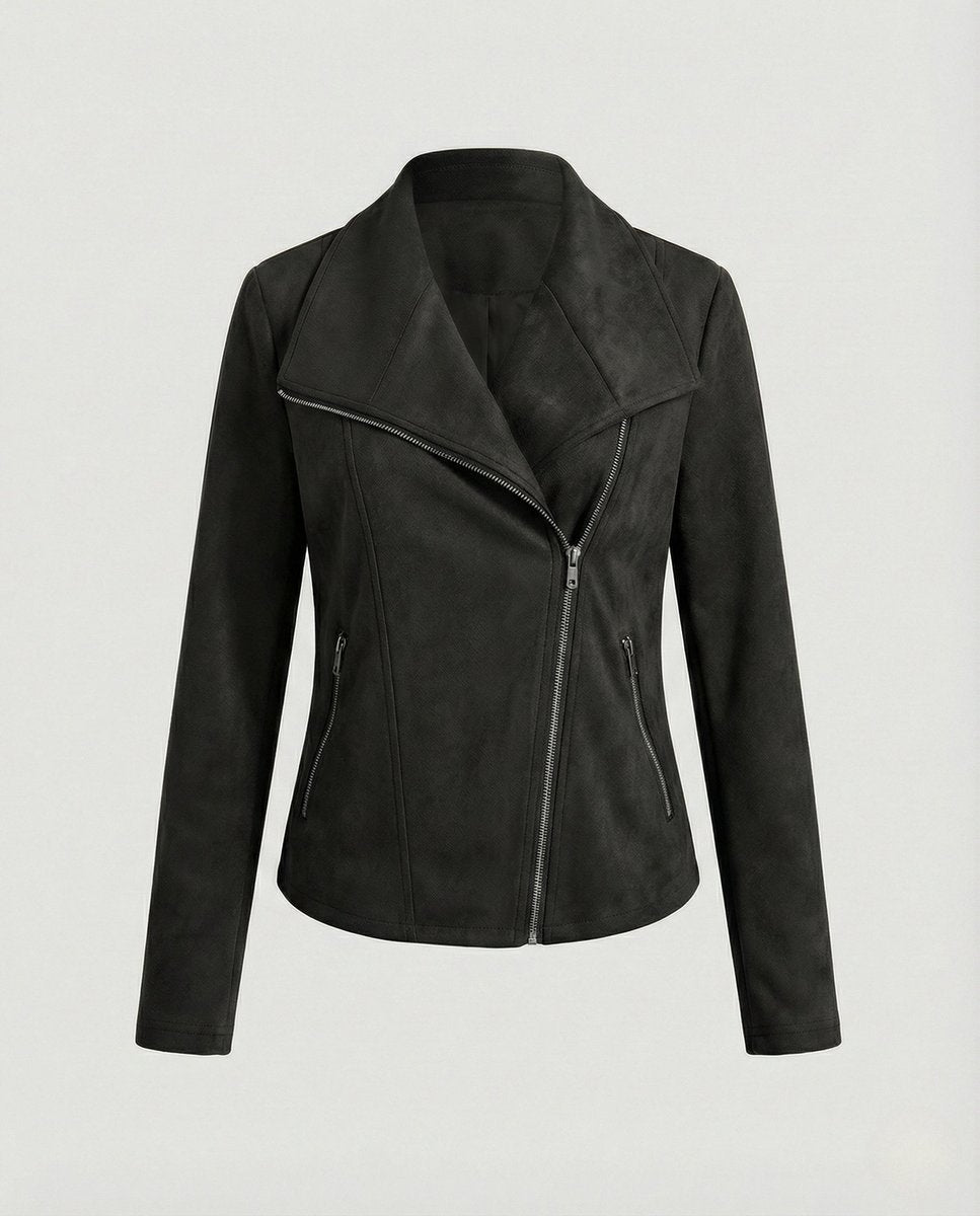 Sadie | Asymmetric Suede Moto Jacket for Women