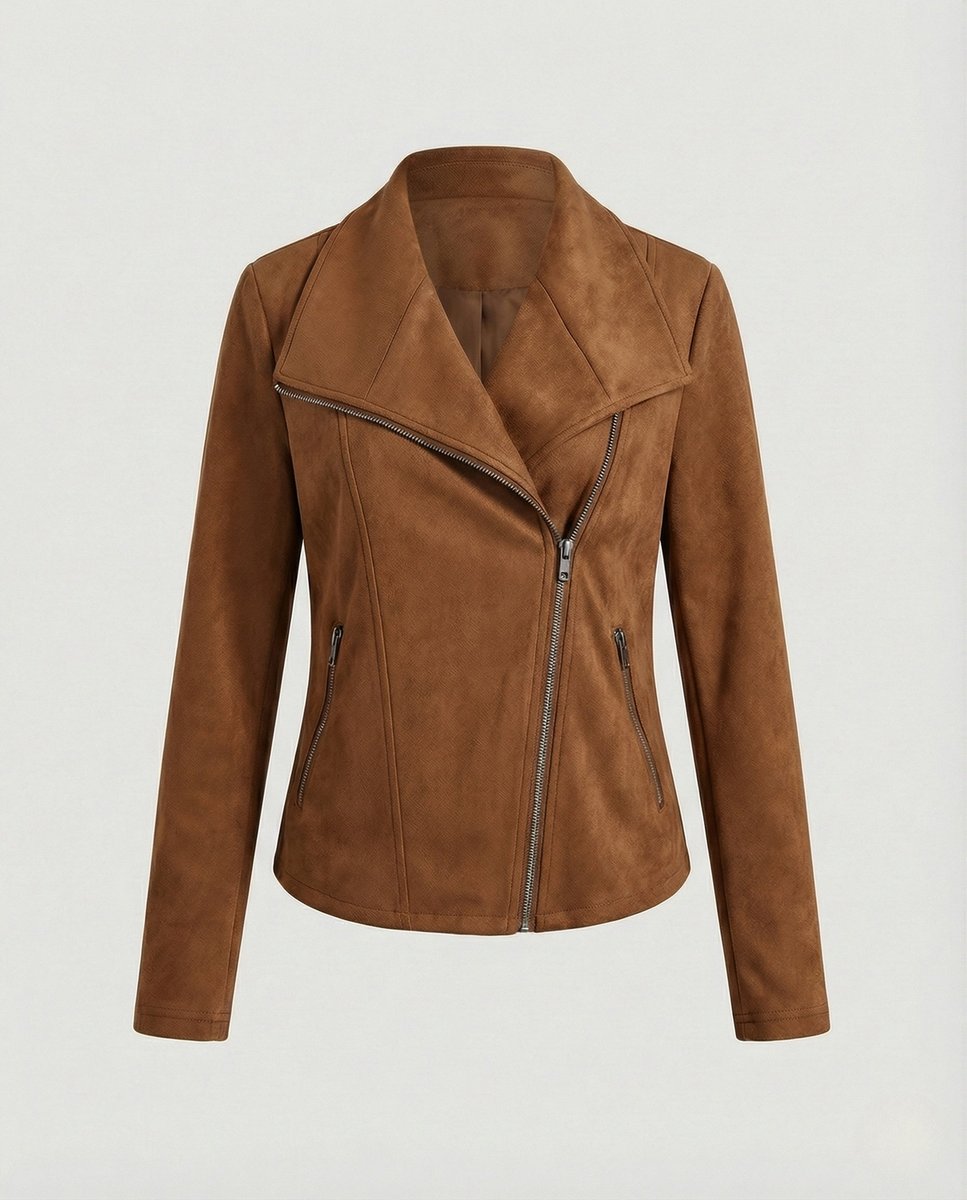 Sadie | Asymmetric Suede Moto Jacket for Women