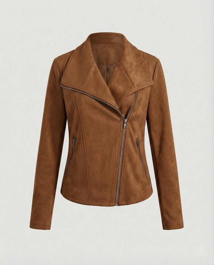Sadie | Asymmetric Suede Moto Jacket for Women