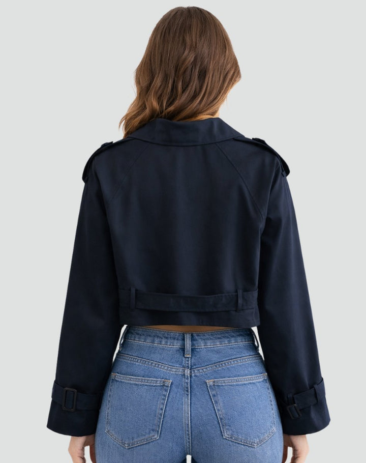 Erin | Cropped Double-Breasted Trench Coat for Women