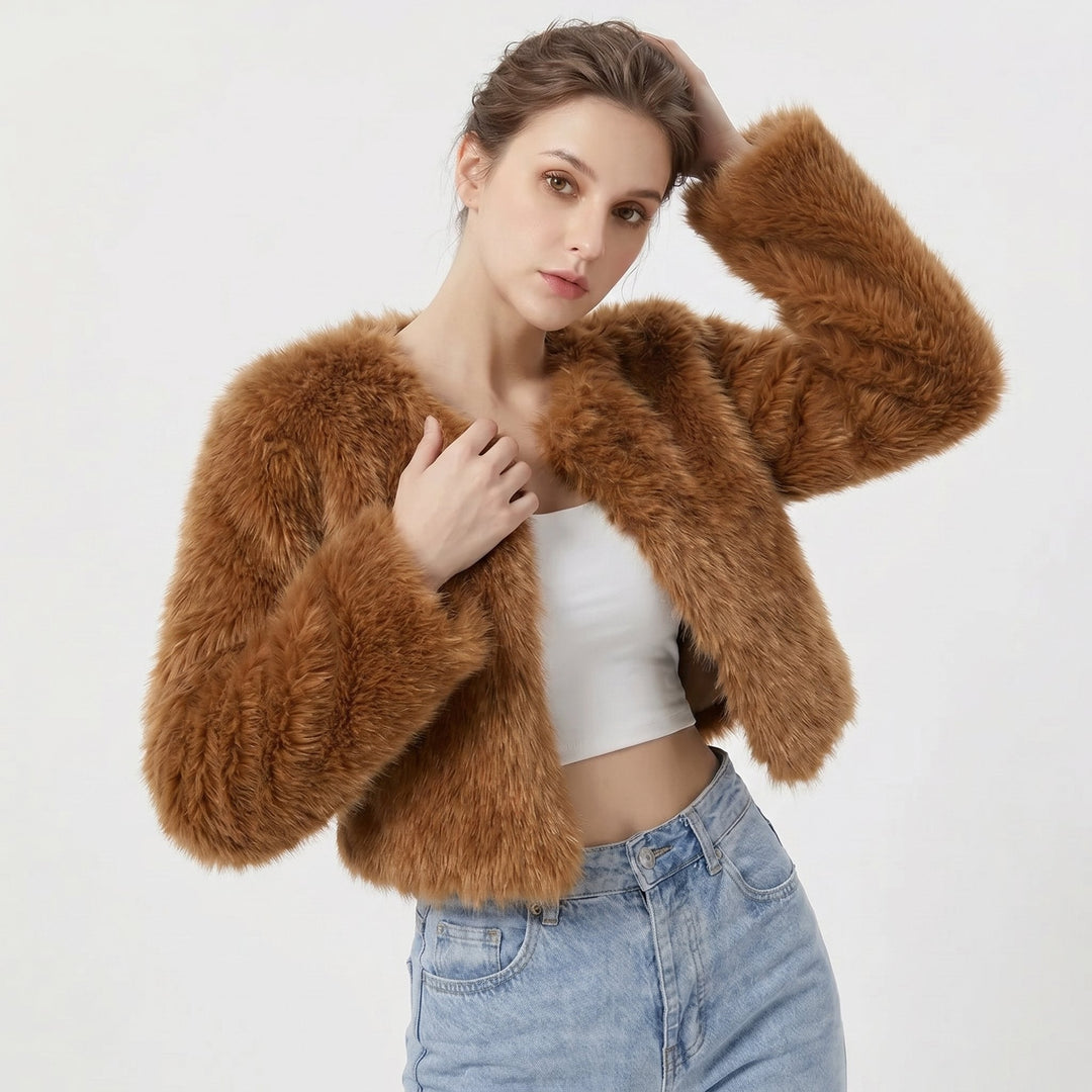 Layla | Cropped Faux Fur Coat for Women