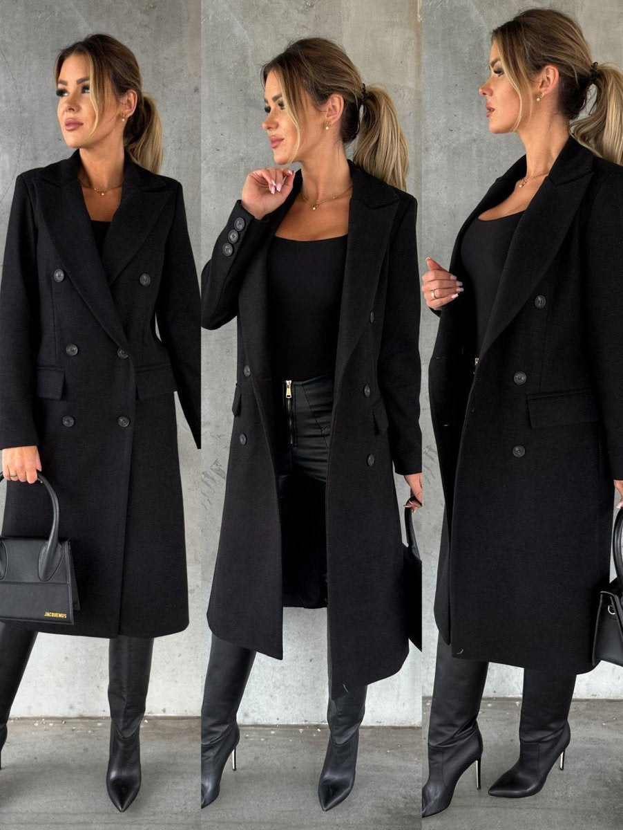 Violet | Long Double-Breasted Wool Coat for Women