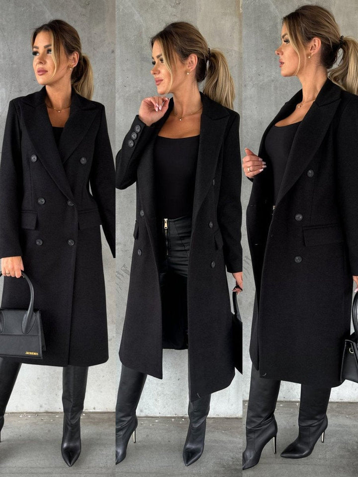 Violet | Long Double-Breasted Wool Coat for Women