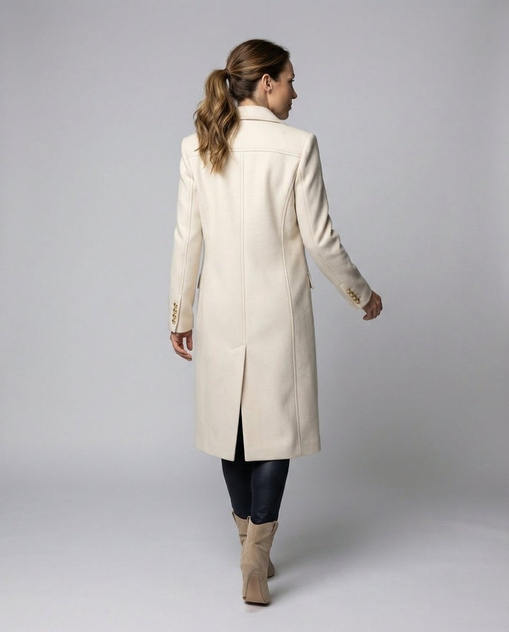Violet | Long Double-Breasted Wool Coat for Women