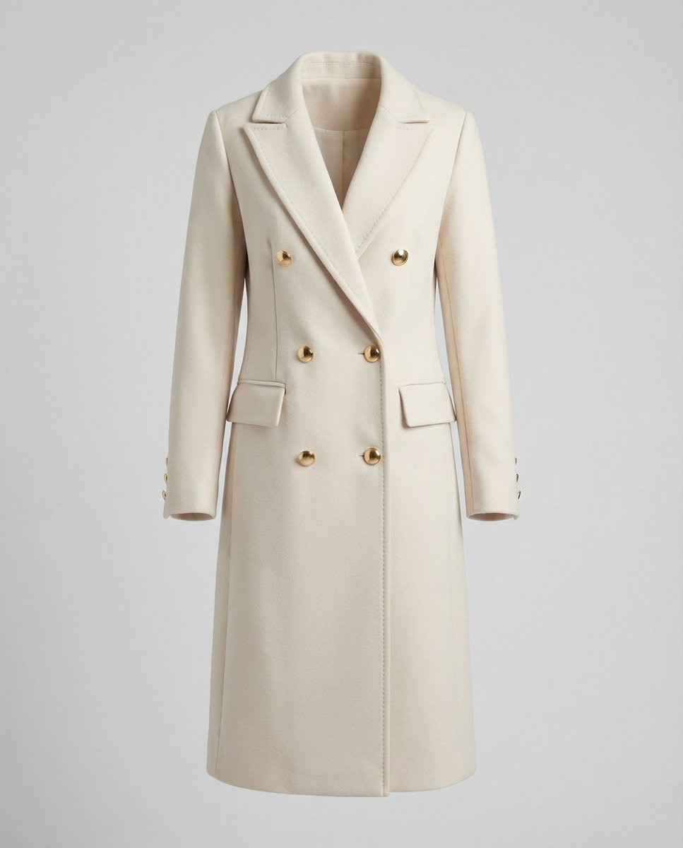 Violet | Long Double-Breasted Wool Coat for Women