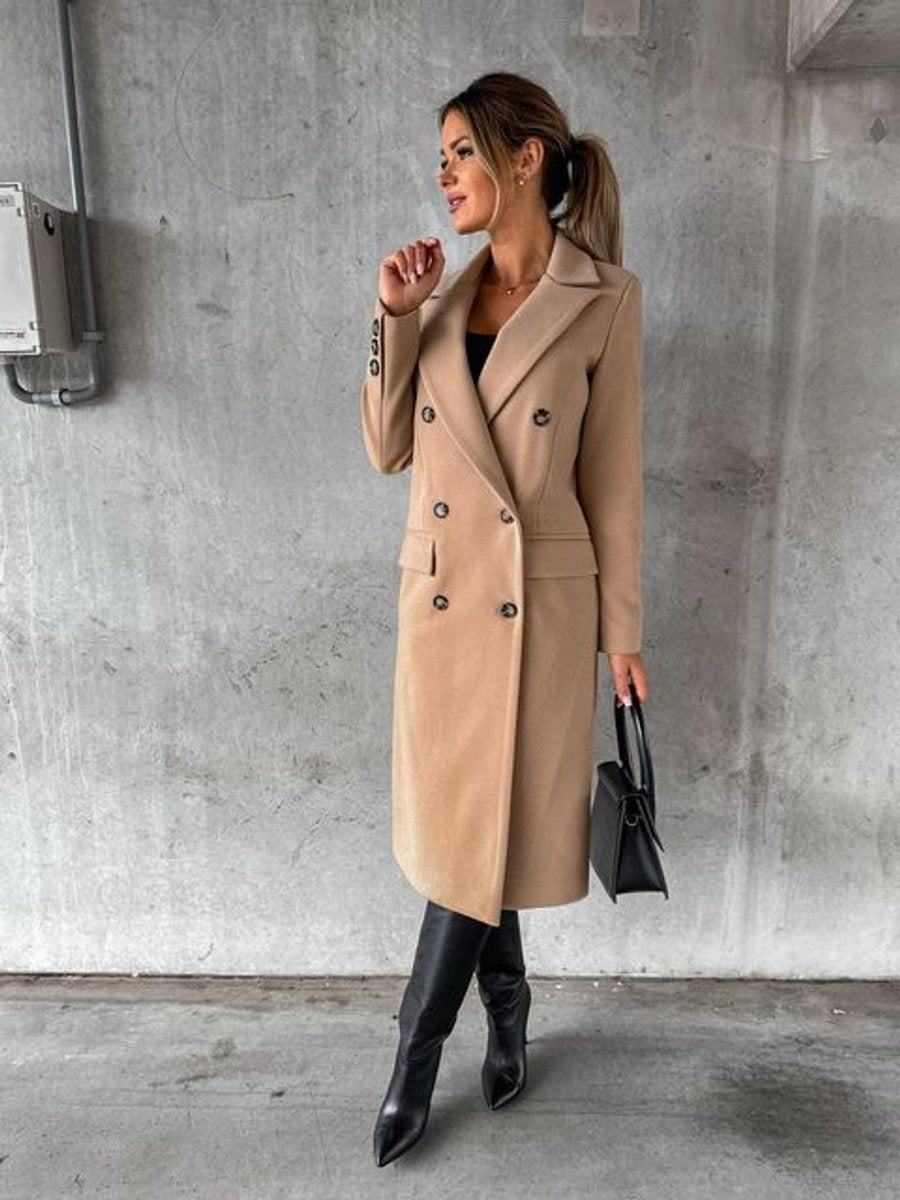 Violet | Long Double-Breasted Wool Coat for Women