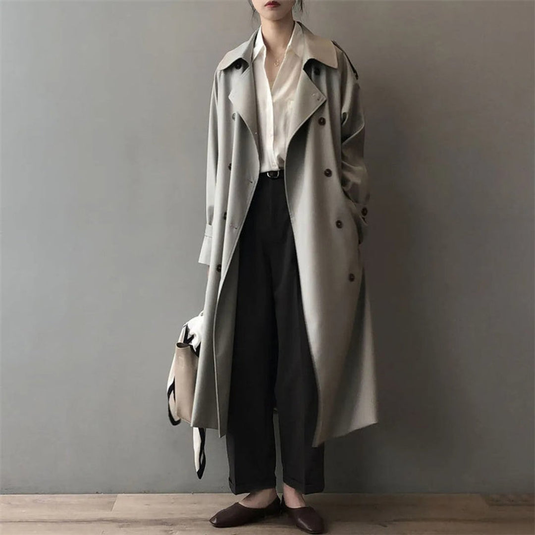 Poppy | Long Double-Breasted Trench Coat for Women