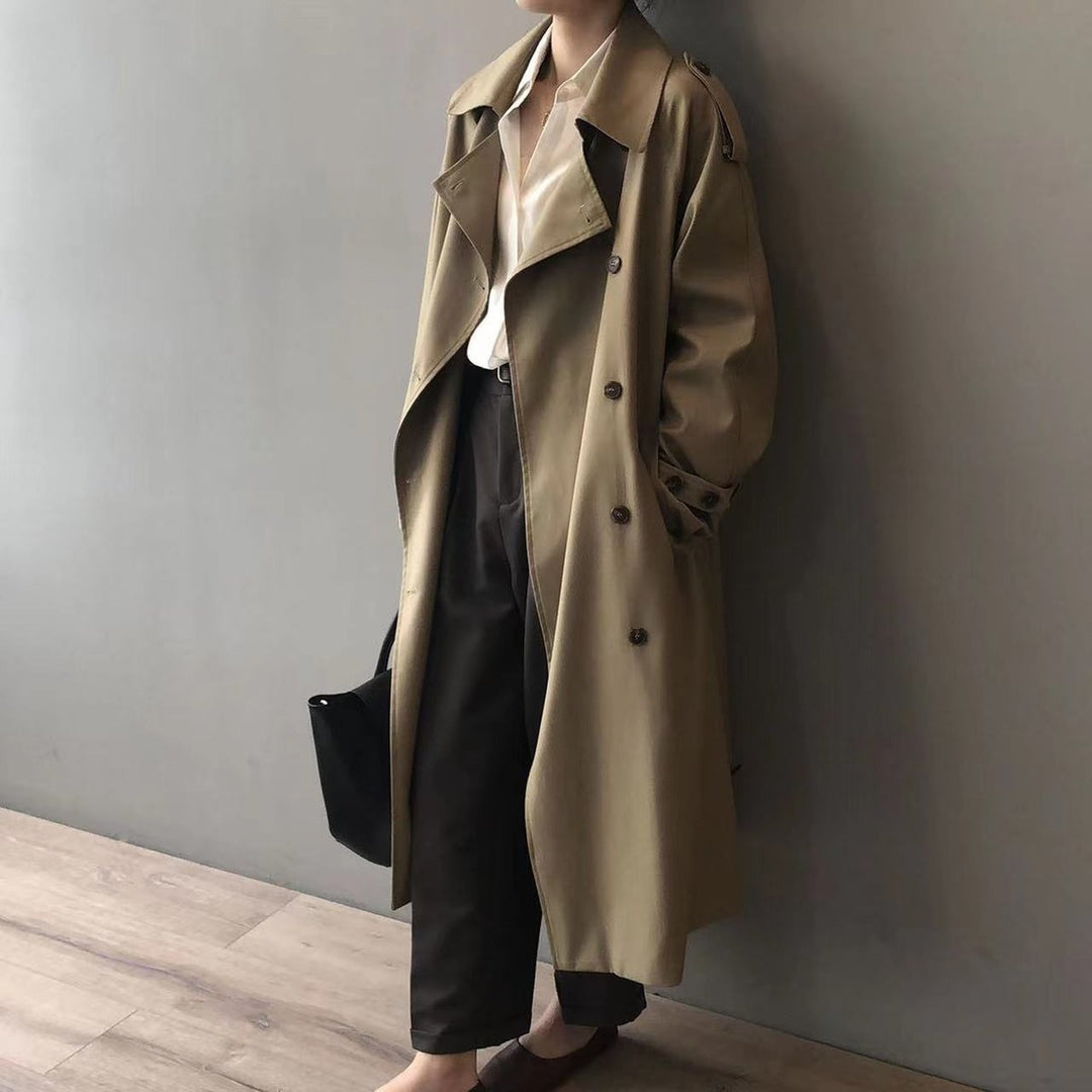 Poppy | Long Double-Breasted Trench Coat for Women