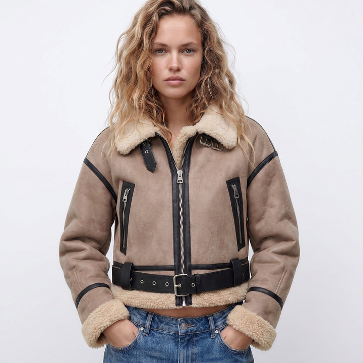 Millie | Shearling Teddy Bomber Jacket for Women
