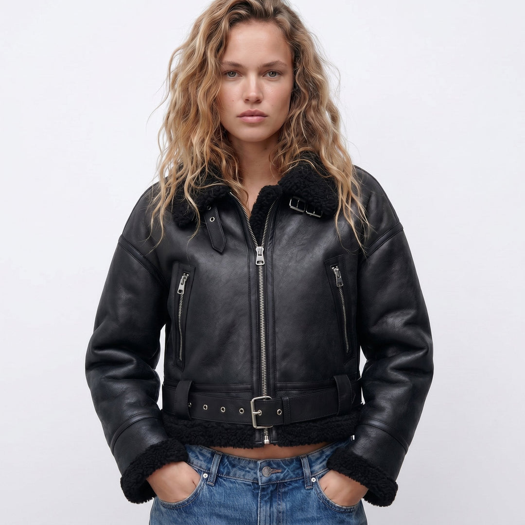 Millie | Shearling Teddy Bomber Jacket for Women
