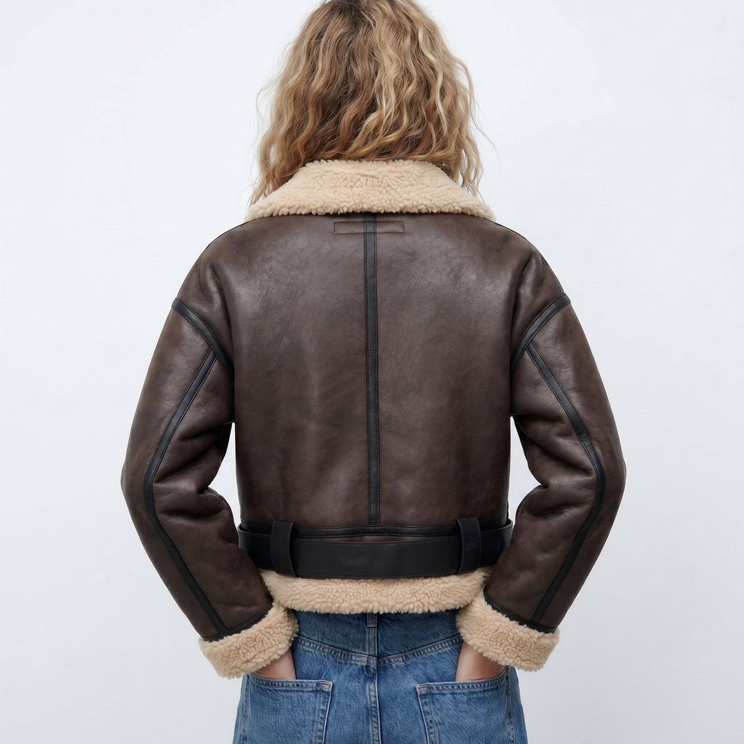 Millie | Shearling Teddy Bomber Jacket for Women