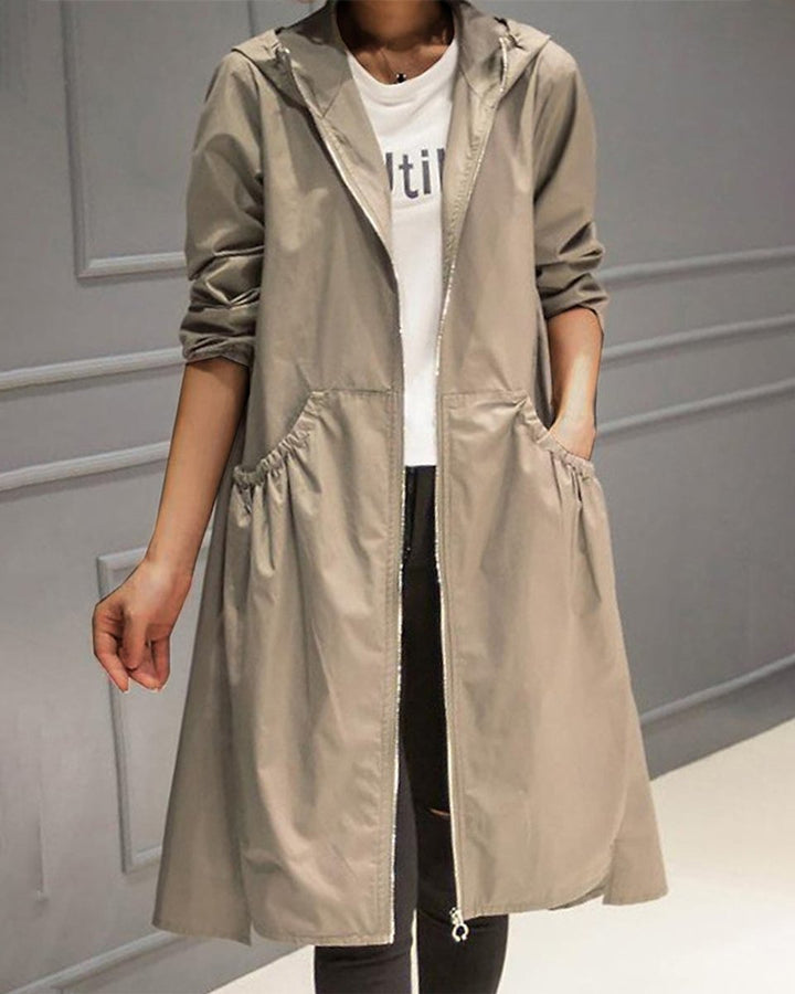 Bonnie | Long Hooded Trench Coat for Women