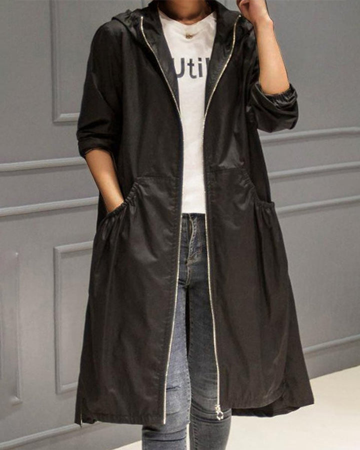 Bonnie | Long Hooded Trench Coat for Women