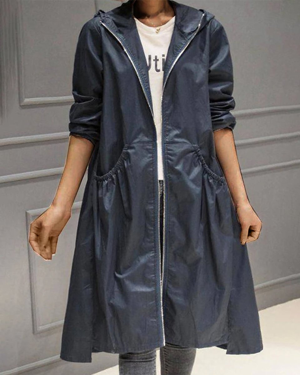 Bonnie | Long Hooded Trench Coat for Women