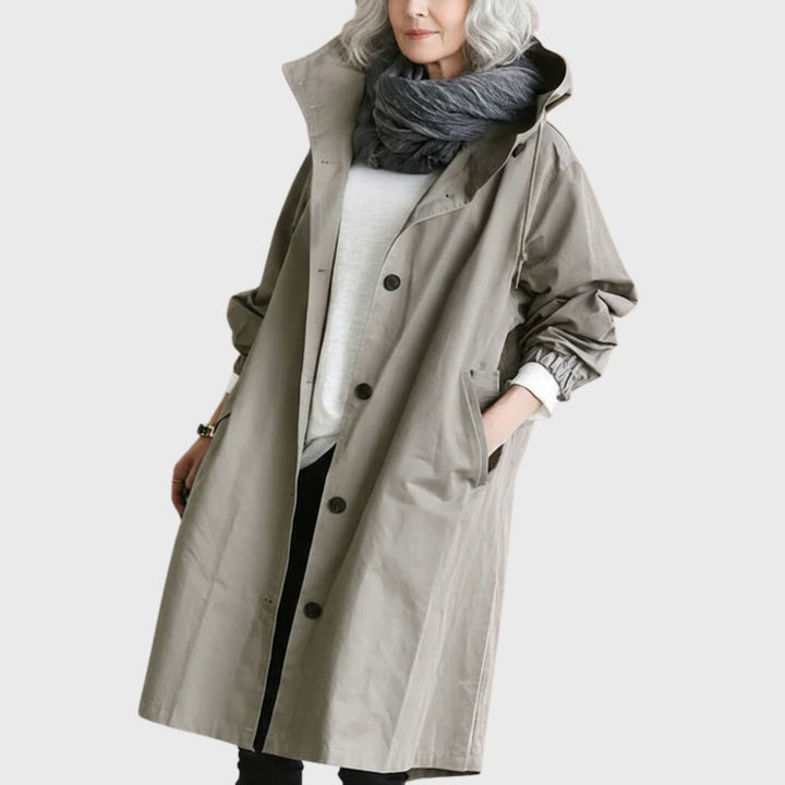 Amber | Long Hooded Trench Coat for Women