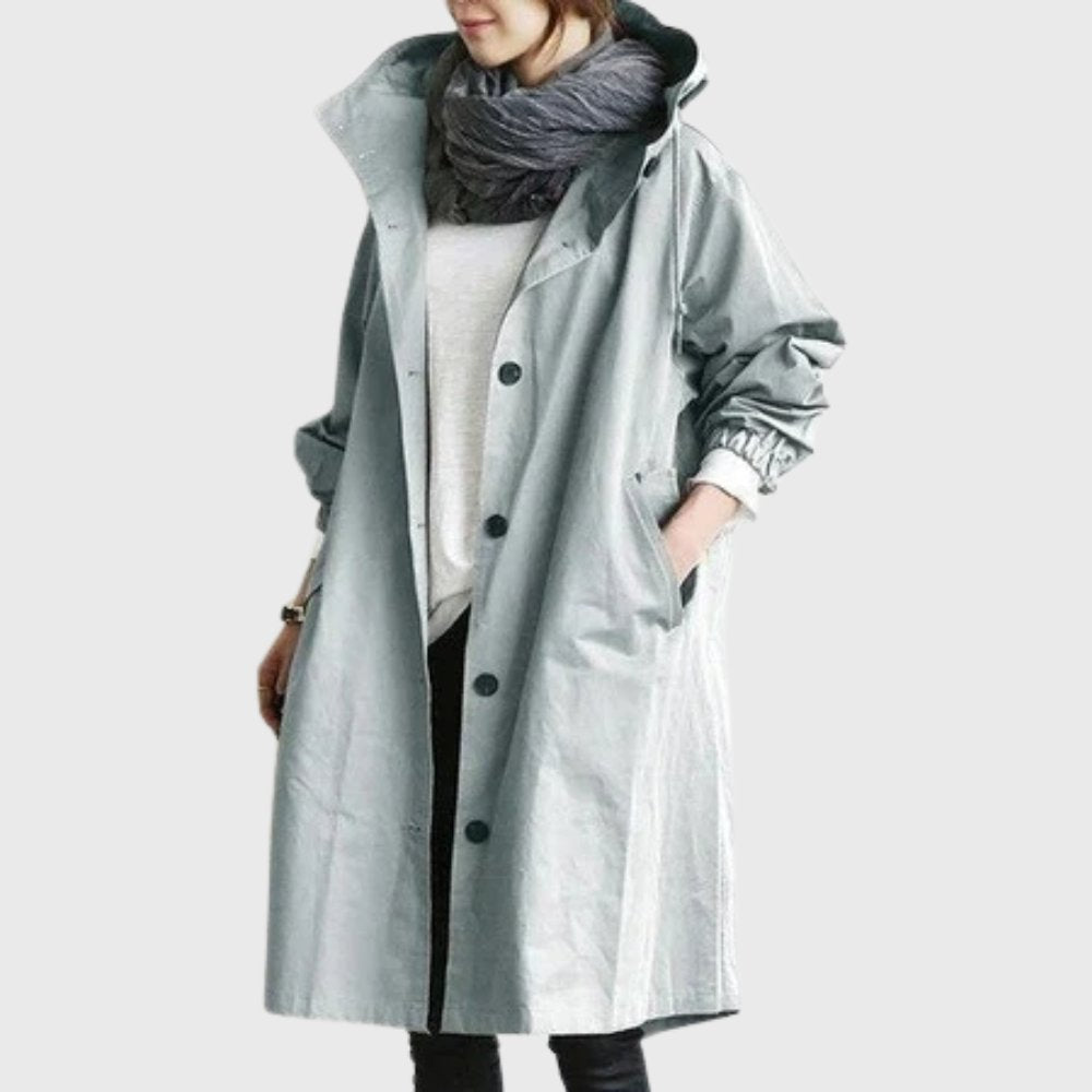 Amber | Long Hooded Trench Coat for Women