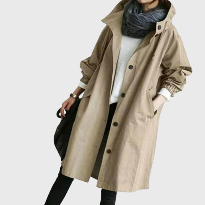 Amber | Long Hooded Trench Coat for Women