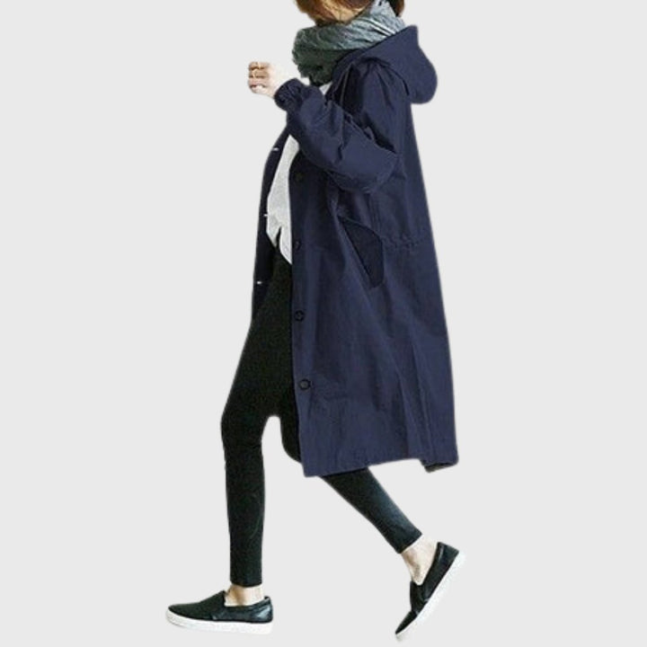 Amber | Long Hooded Trench Coat for Women