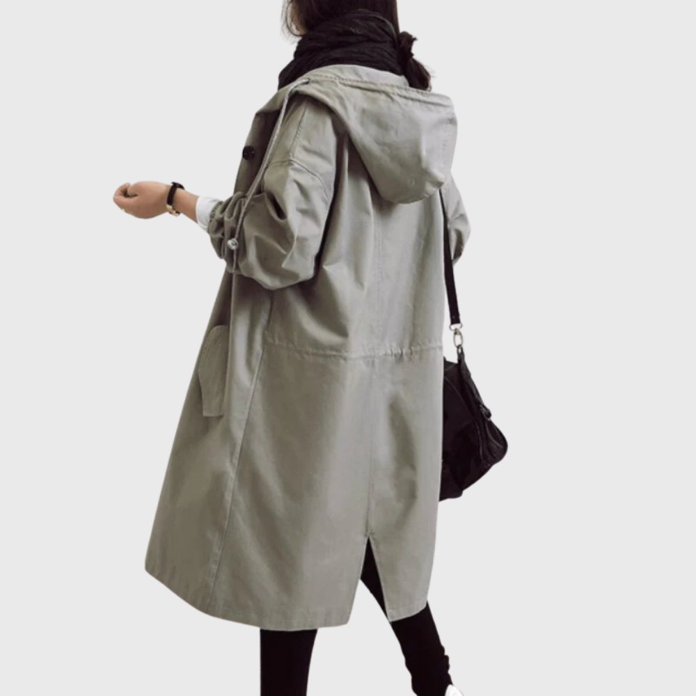 Amber | Long Hooded Trench Coat for Women