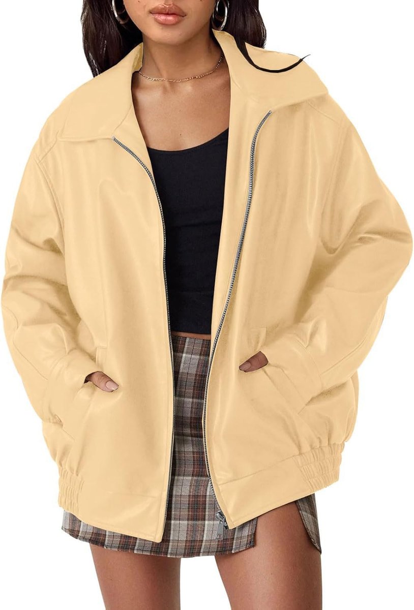 Julia | Faux Leather Bomber Jacket for Women