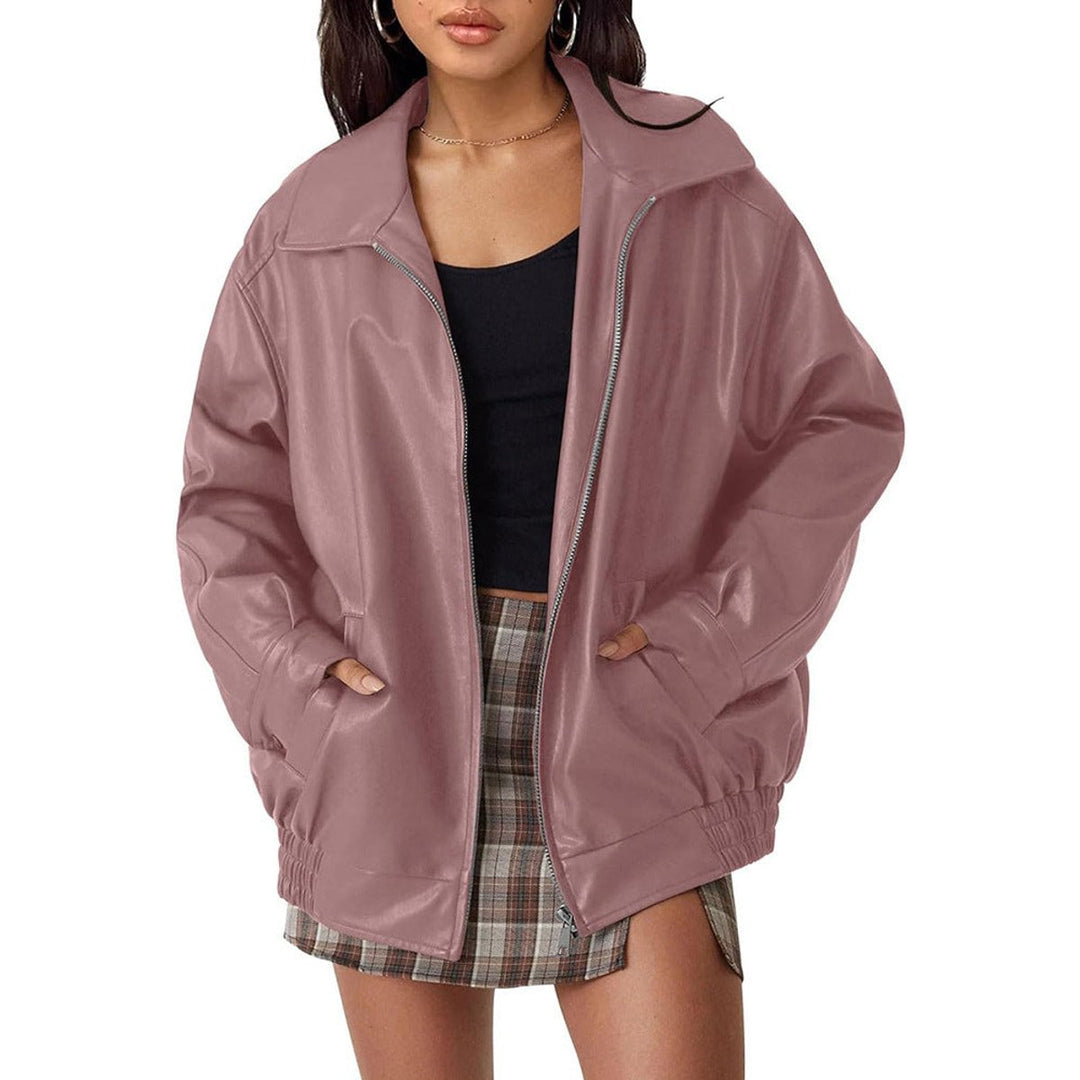 Julia | Faux Leather Bomber Jacket for Women