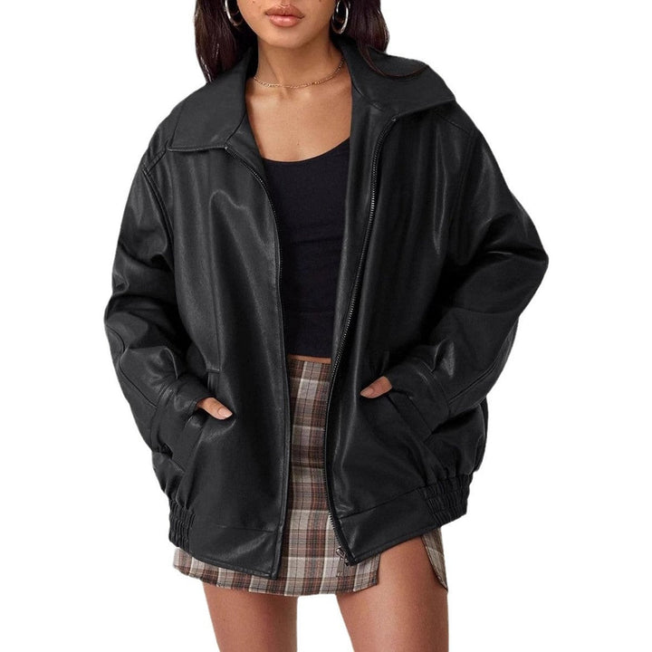 Julia | Faux Leather Bomber Jacket for Women
